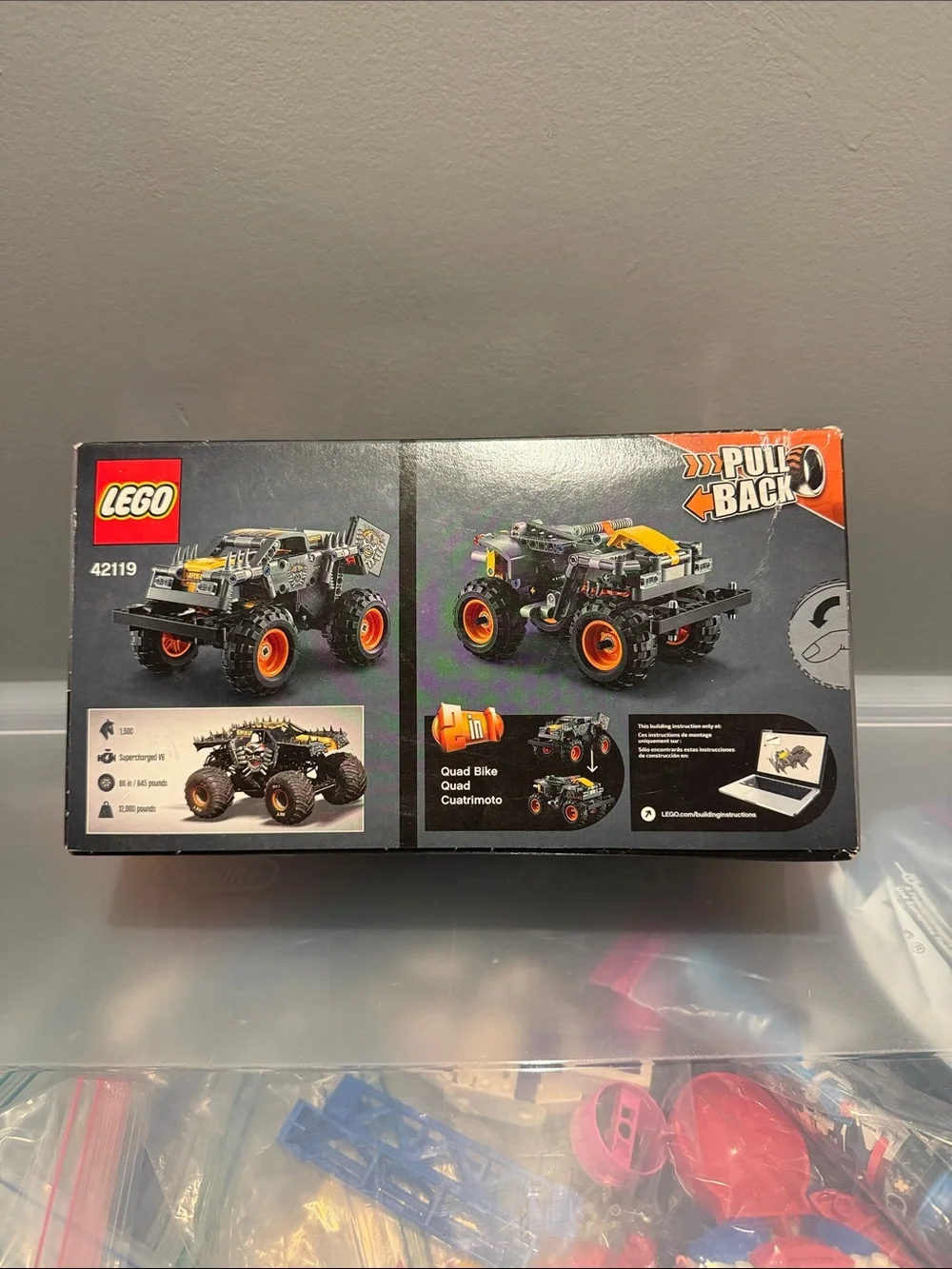 LEGO Technic Monster Jam Max-D Gray and Orange Monster Truck 42119